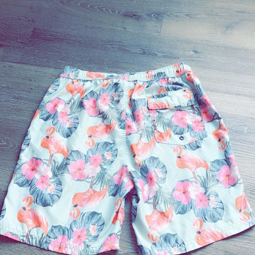 Micros Men's Flamingo Floral Swim Shorts - Pink & Mint